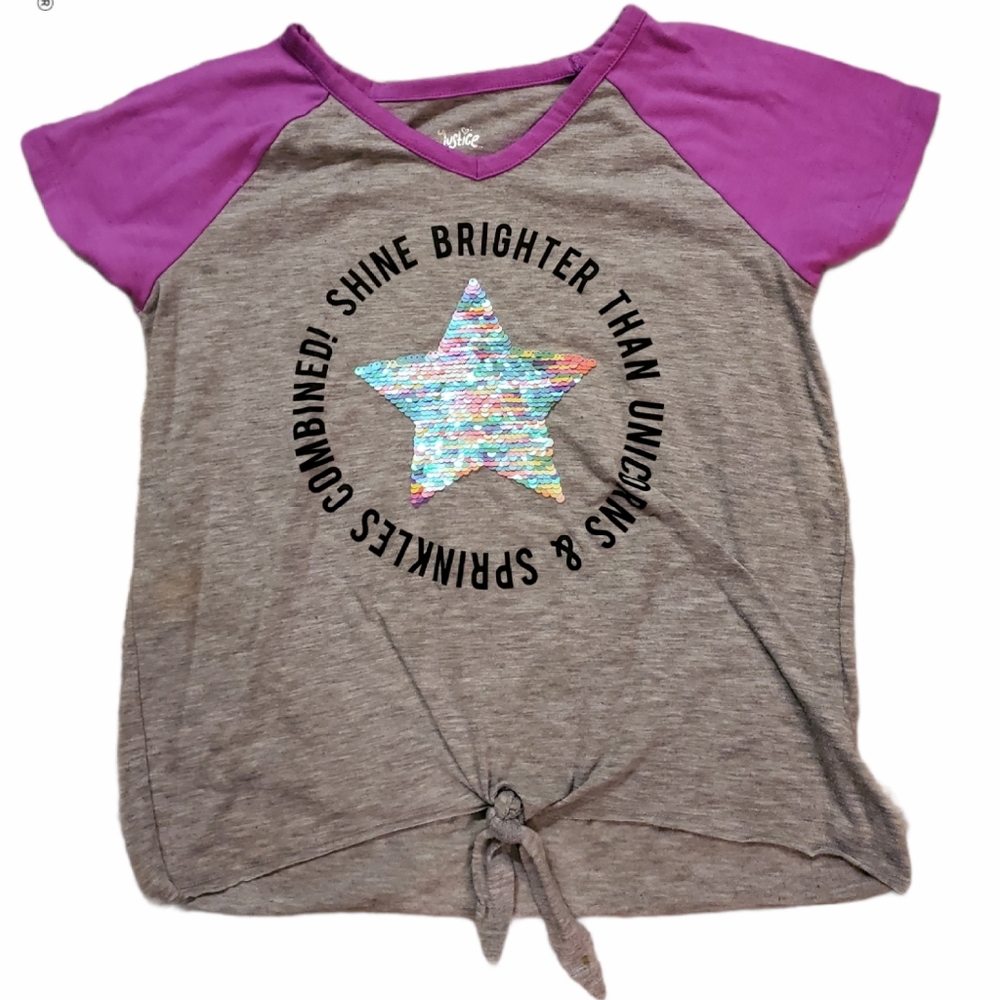 Justice Girls Top flip sequins 12